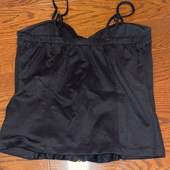 SOLD NWOT Uno Core Black Lace Bustier Padded Zip Up Top Sz L - Picture 3 of 7